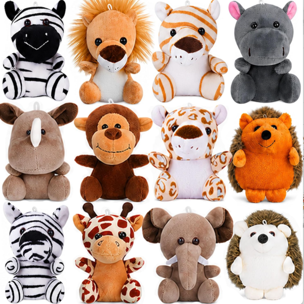 Premium Assorted Claw Machine Plush Toys, Standard 8 Inch & 12 Inch Sizes, Customizable Dimensions Custom Plush Crane Dolls for Vending Machine